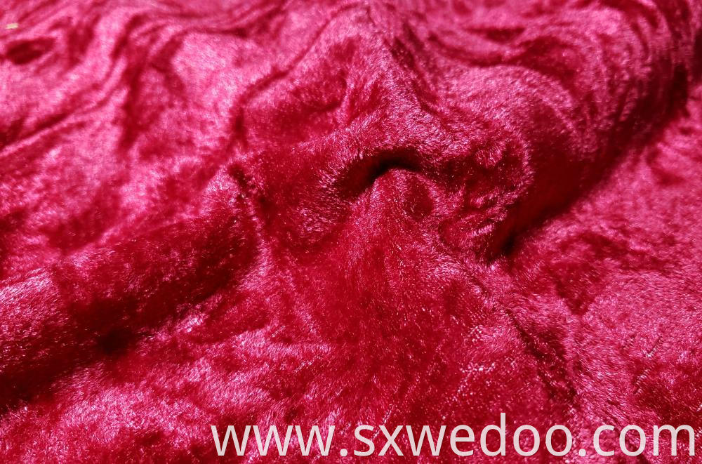 Velvet Fabric Crumpled Red